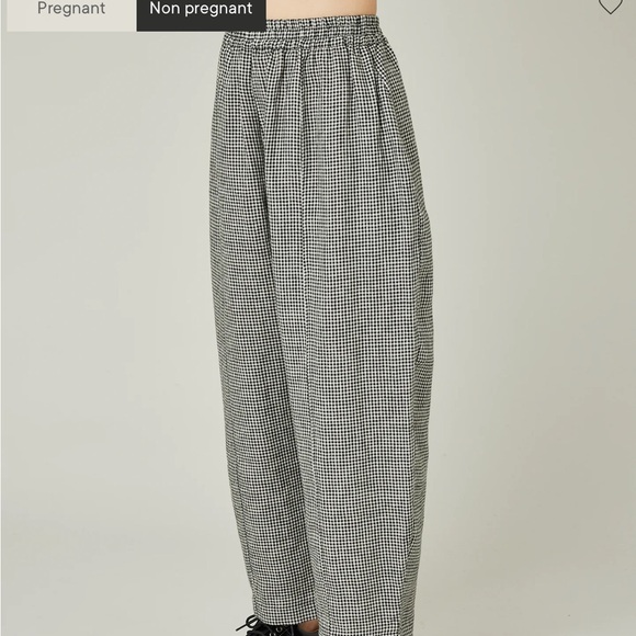 SET - Beyond Nine Linen Mabel and Lily in Black and Stone Micro Gingham - Picture 2 of 2